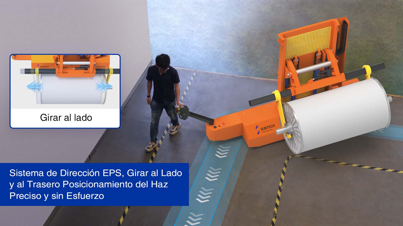 El camión elevador eléctrico con viga deformable tiene función de dirección EPS