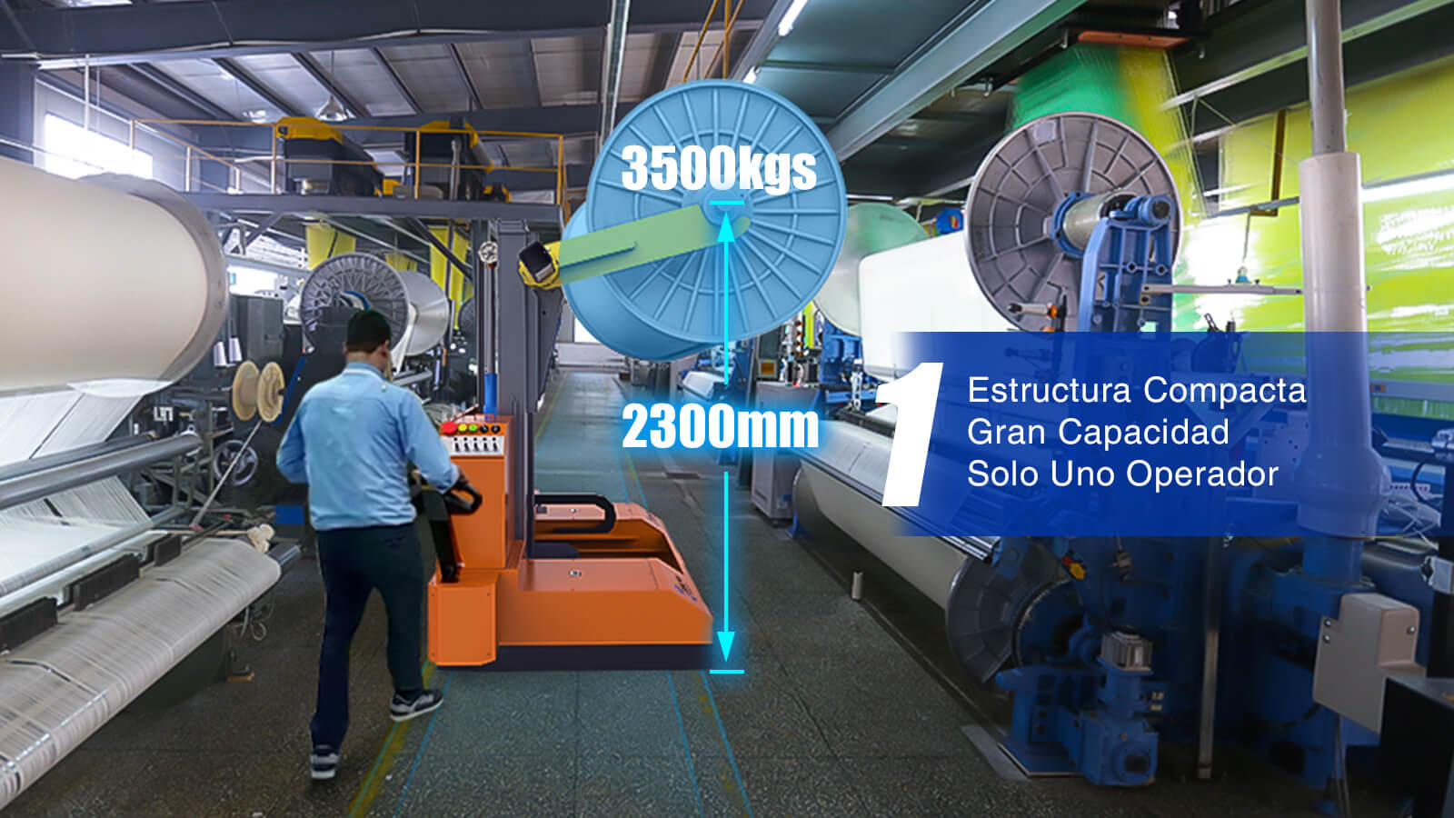 El camión elevador eléctrico con viga de pilote solo necesita un operador