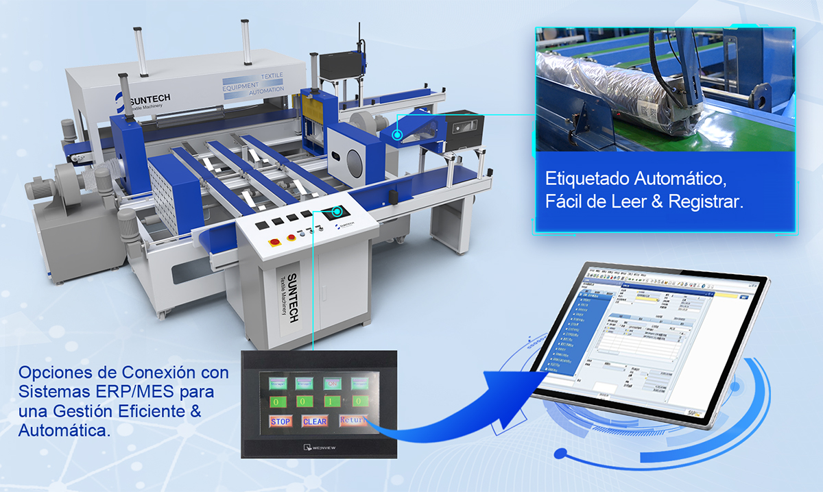 empaquetadora automática de telas - Gestión de almacenamiento