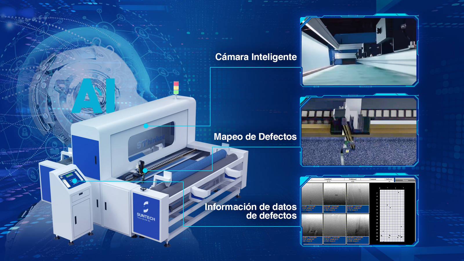 Visualización de detalles de la máquina de inspección visual AI