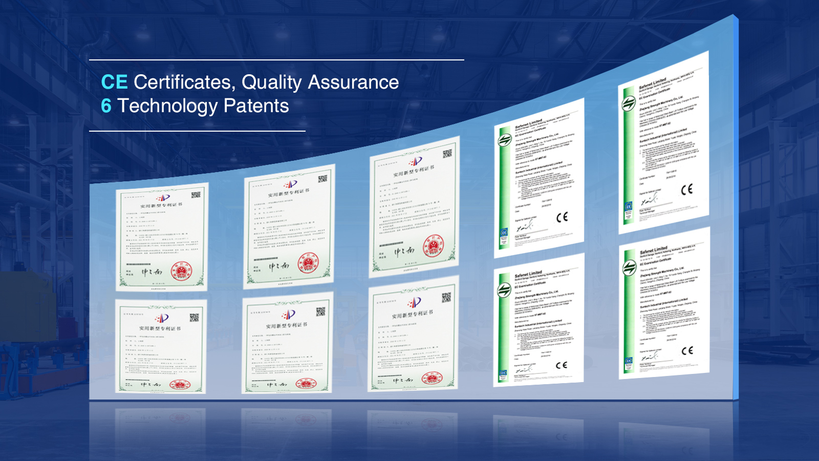 Certificados CE, Patentes de Tecnología de Garantía de Calidad