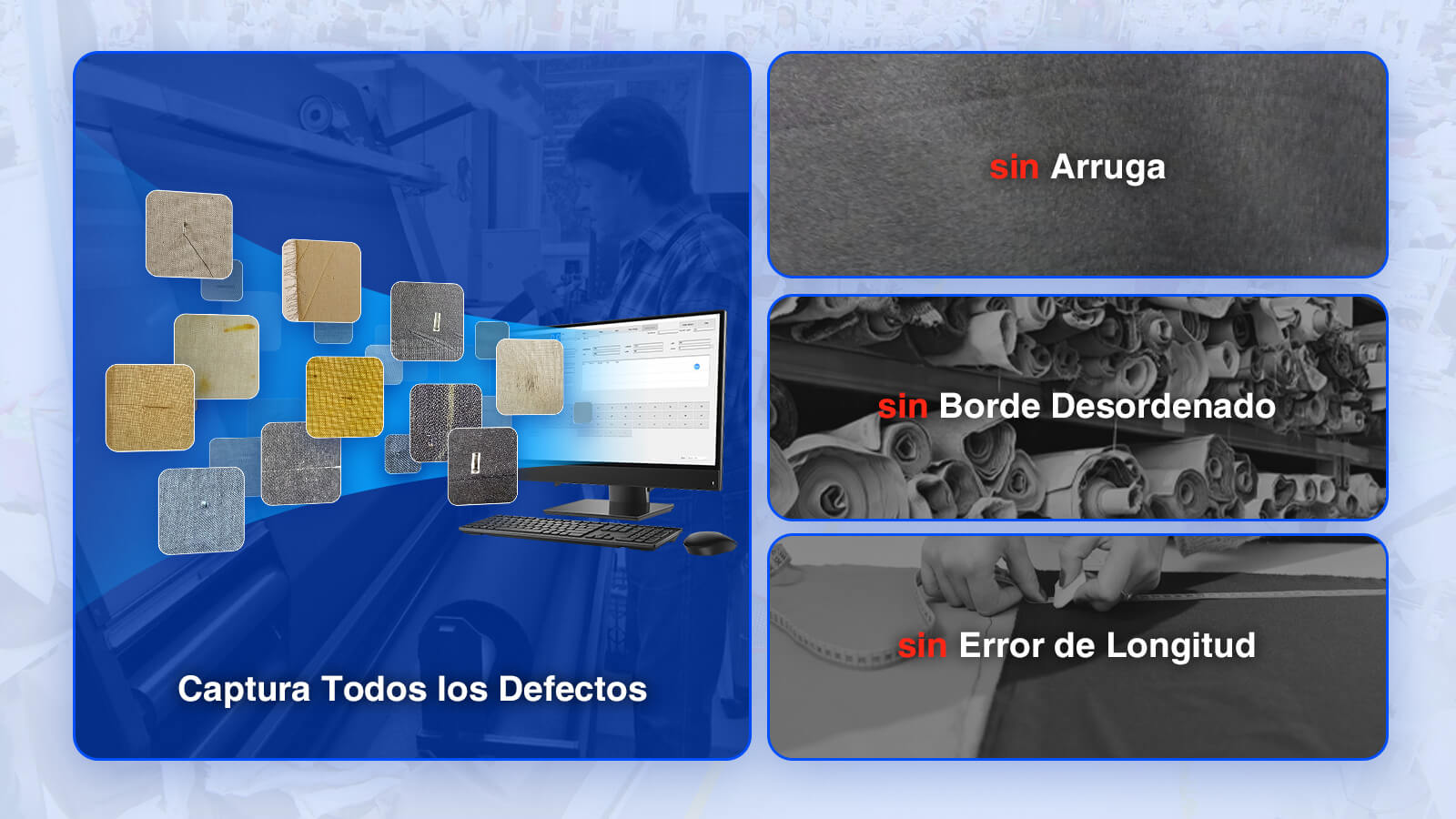 La máquina de inspección de tejidos es fácil de volver a comprobar todos los defectos.