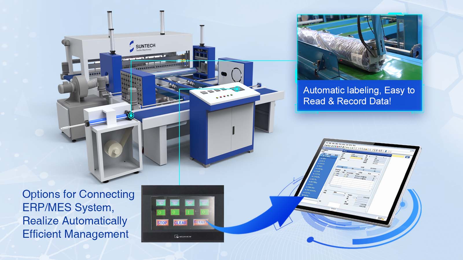 Solución automatizada de embalaje de rollos de tela (modelo compacto) Gestión ordenada del almacenamiento