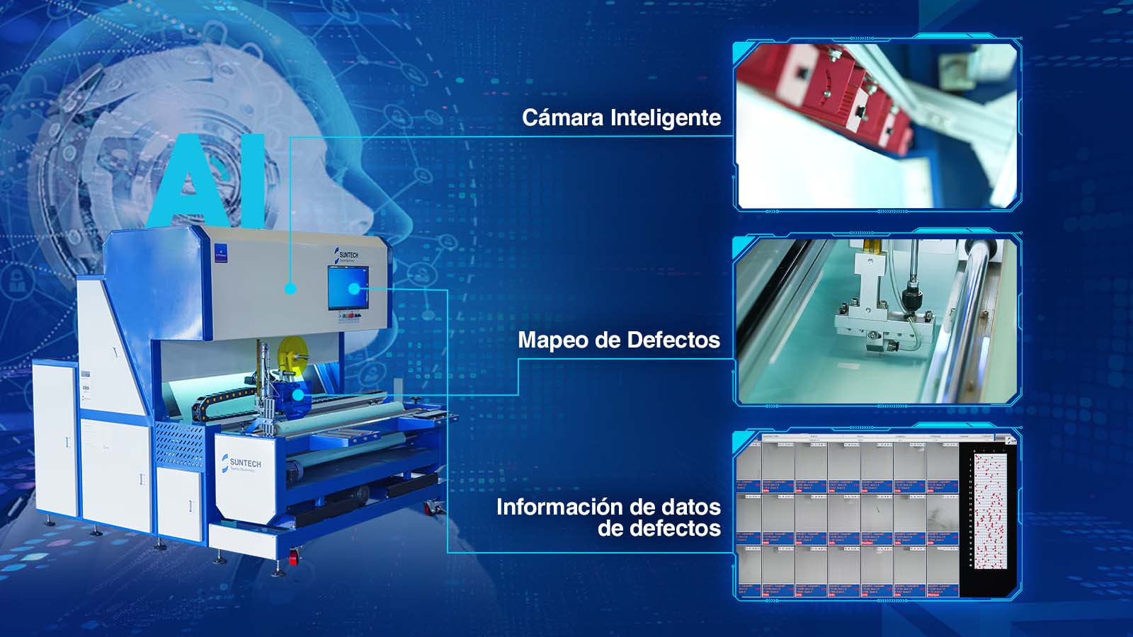 Visualización de detalles de la máquina de inspección visual AI