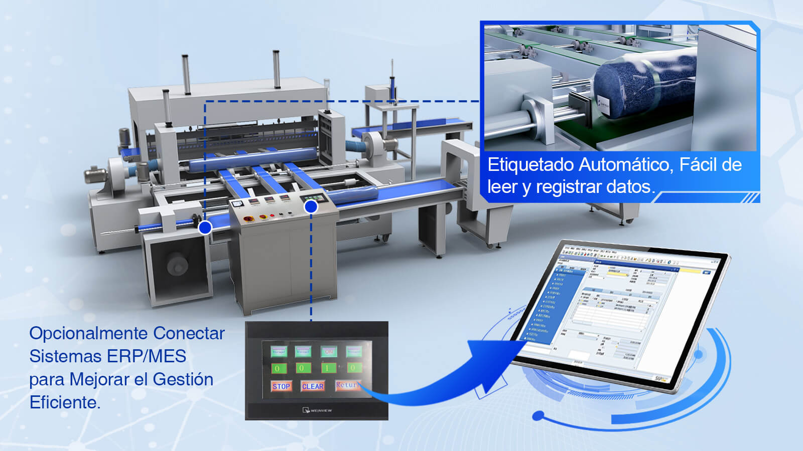 empaquetadora automática de telas - Gestión de almacenamiento