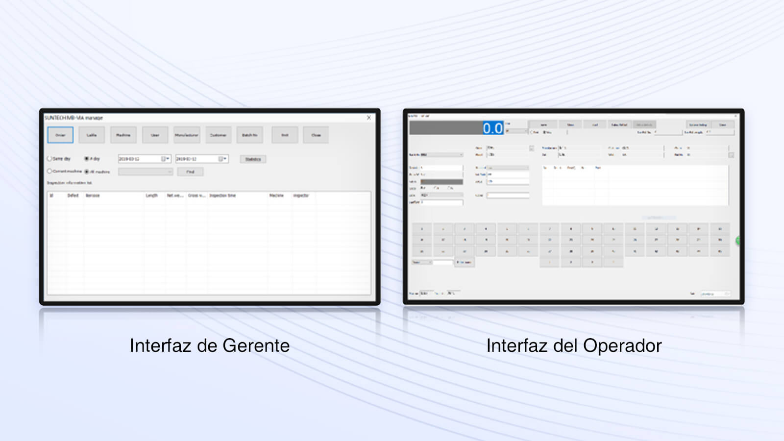 Máquina de control de tejidos de punto Sistema de 4 puntos: calidad, producción, inventario, gestión de datos