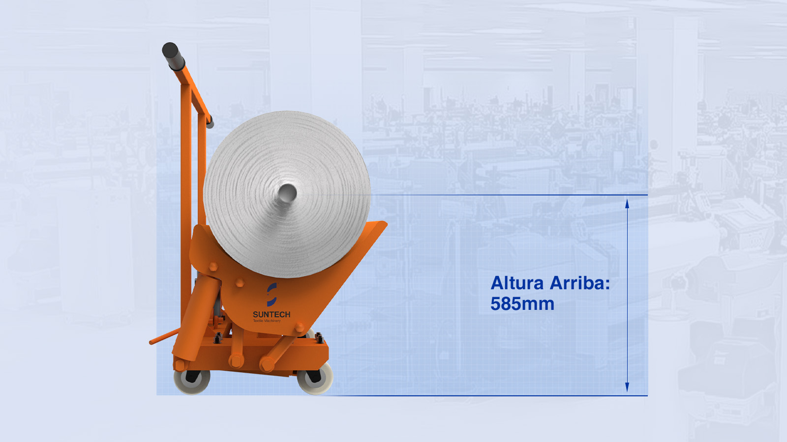 Altura central m&aacute;xima de hasta 585 mm, la m&aacute;s adecuada para la altura del telar
